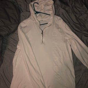 White Calvin Klein 1/4 Zip Hoodie